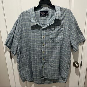 Smith’s Workwear Light Blue Plaid Button-down 4XL Shirt